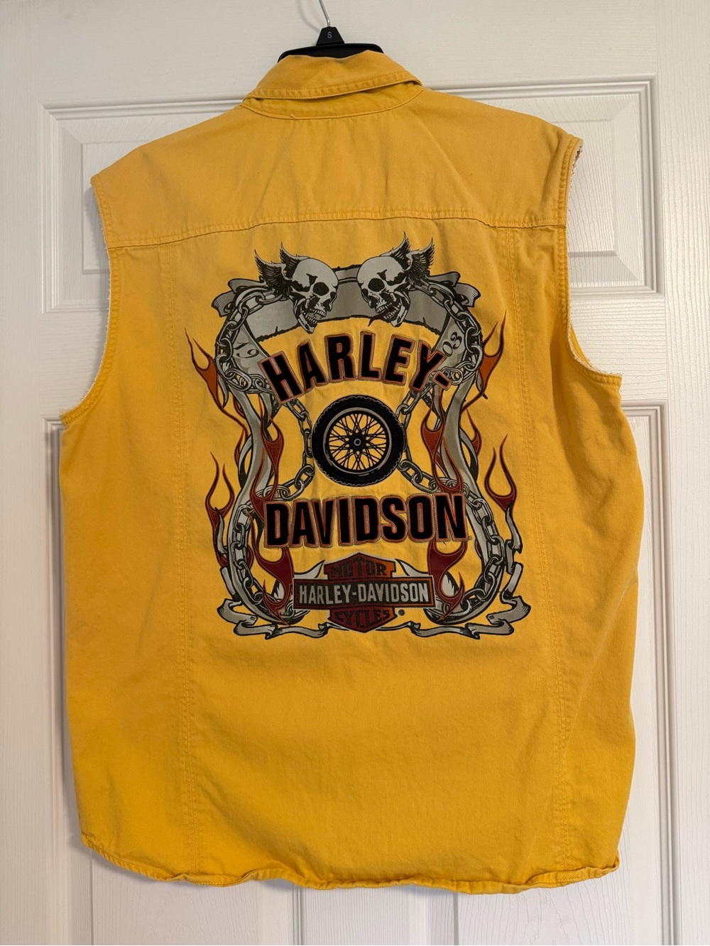 Harley-Davidson Black and Yellow Cotton Button Down Shirt - Picture 1 of 4